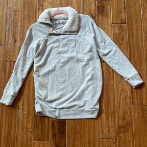 Isabel Maternity by Ingrid & Isabel Gray Fleece-Lined Blouse